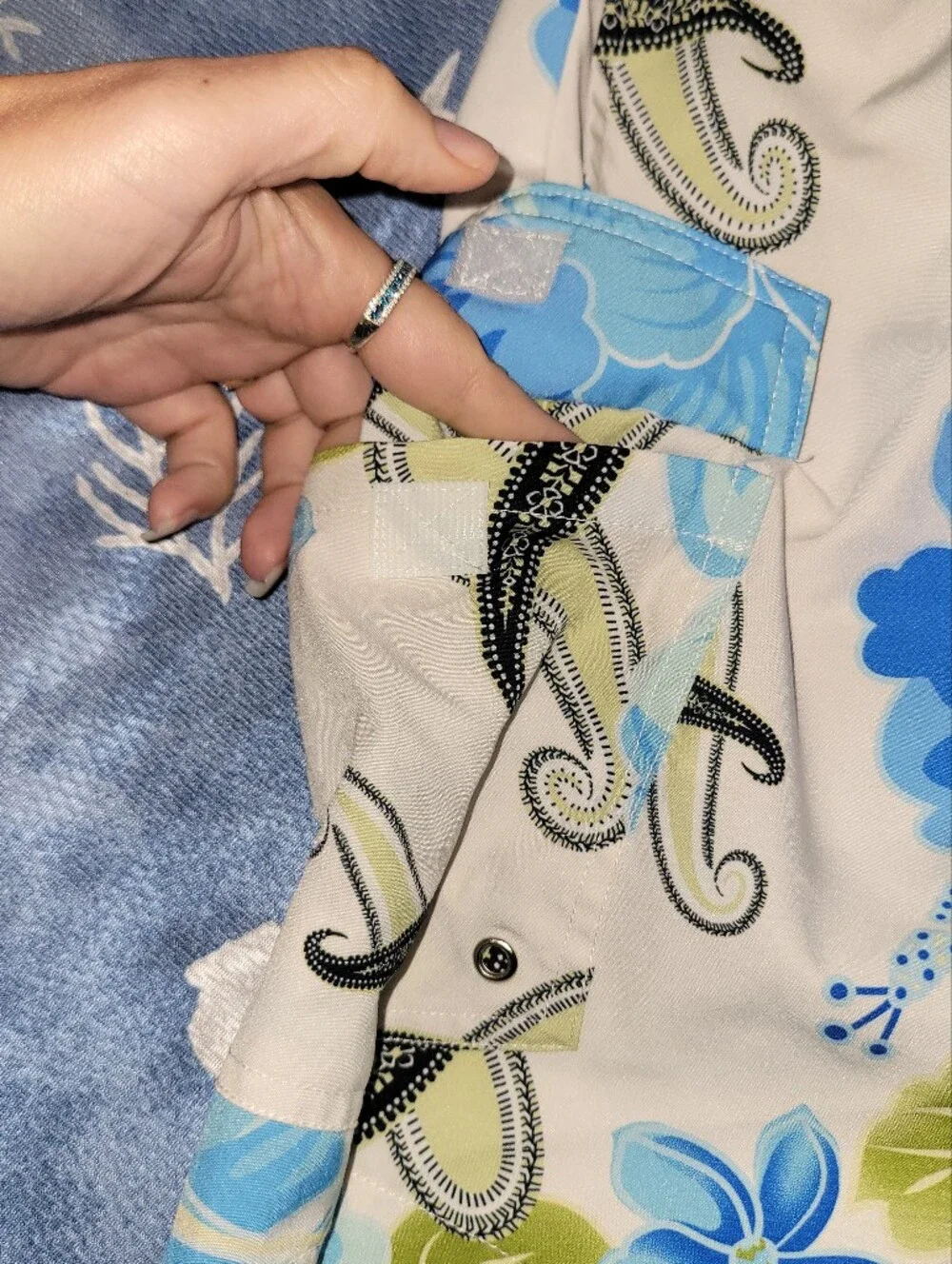 Blue Floral Swim Trunks